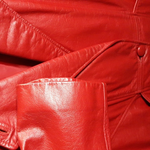 Comint Red Leather Jacket - Picture 6 of 10